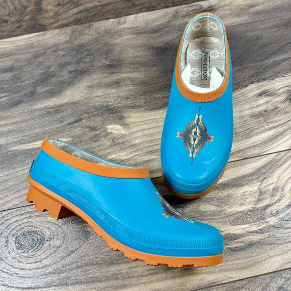 NIB Pendleton Pagosa Spring 9M Garden Rain Clogs Waterproof Turquoise - Picture 2 of 12